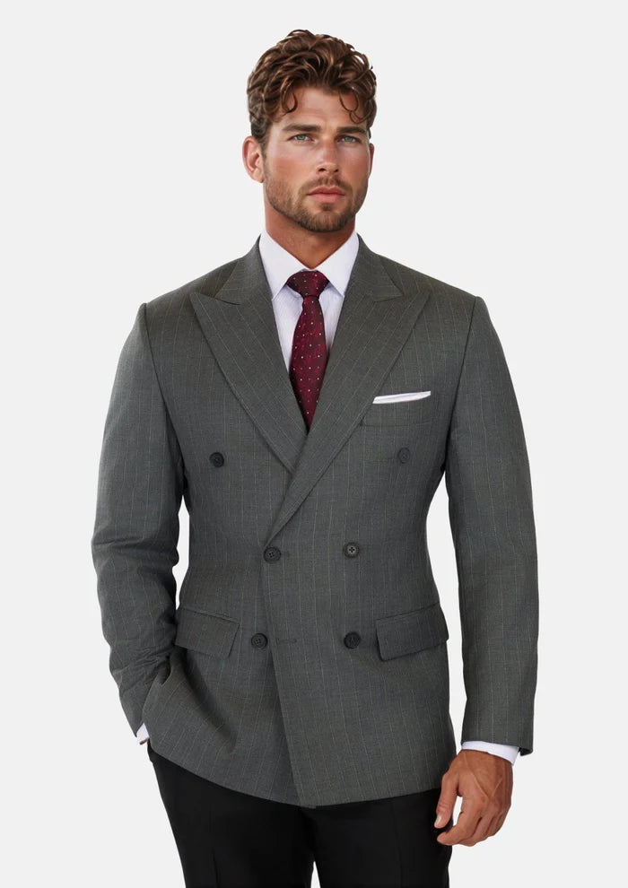Nevada Grey Pinstripe Waverly Jacket - SARTORO