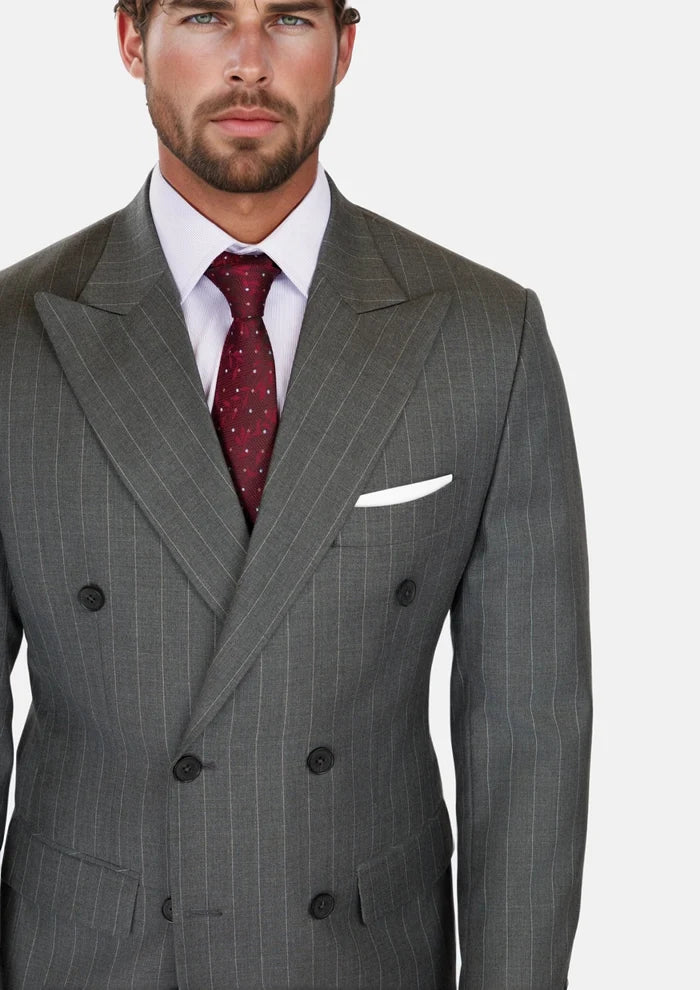 Nevada Grey Pinstripe Waverly Jacket - SARTORO
