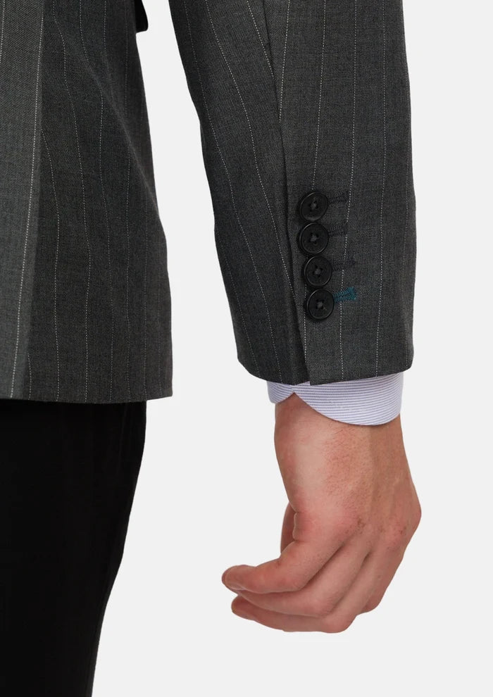 Nevada Grey Pinstripe Waverly Jacket - SARTORO