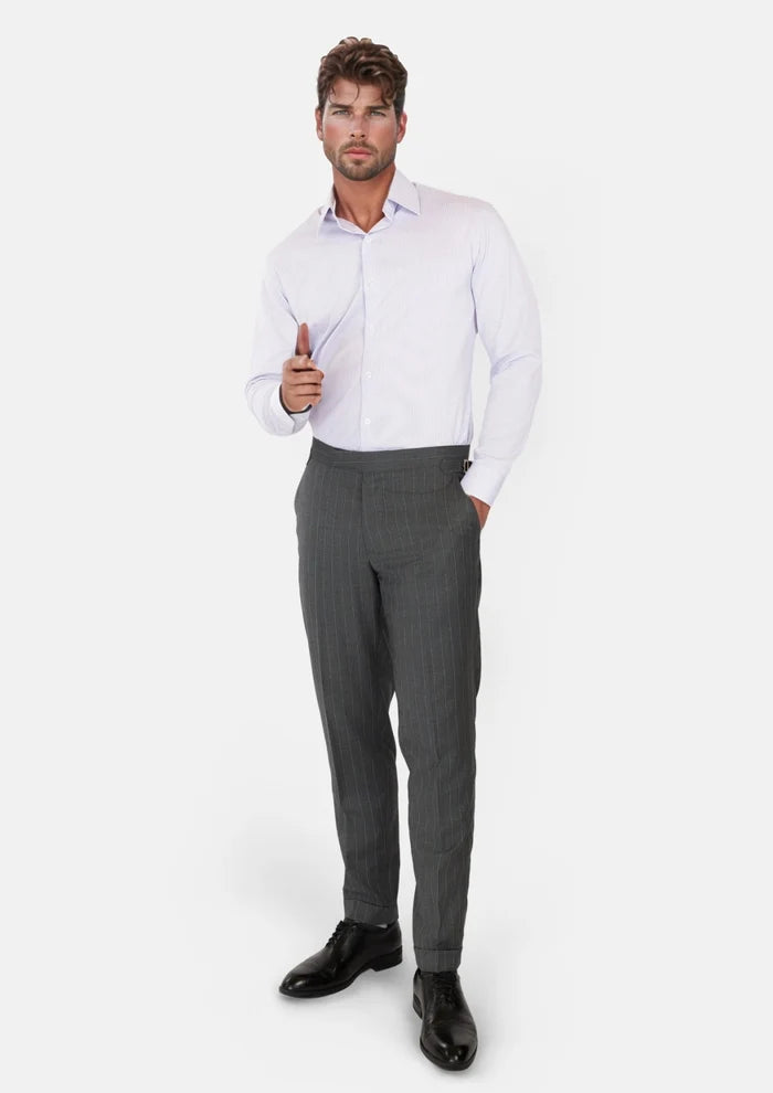 Nevada Grey Pinstripe Pants - SARTORO