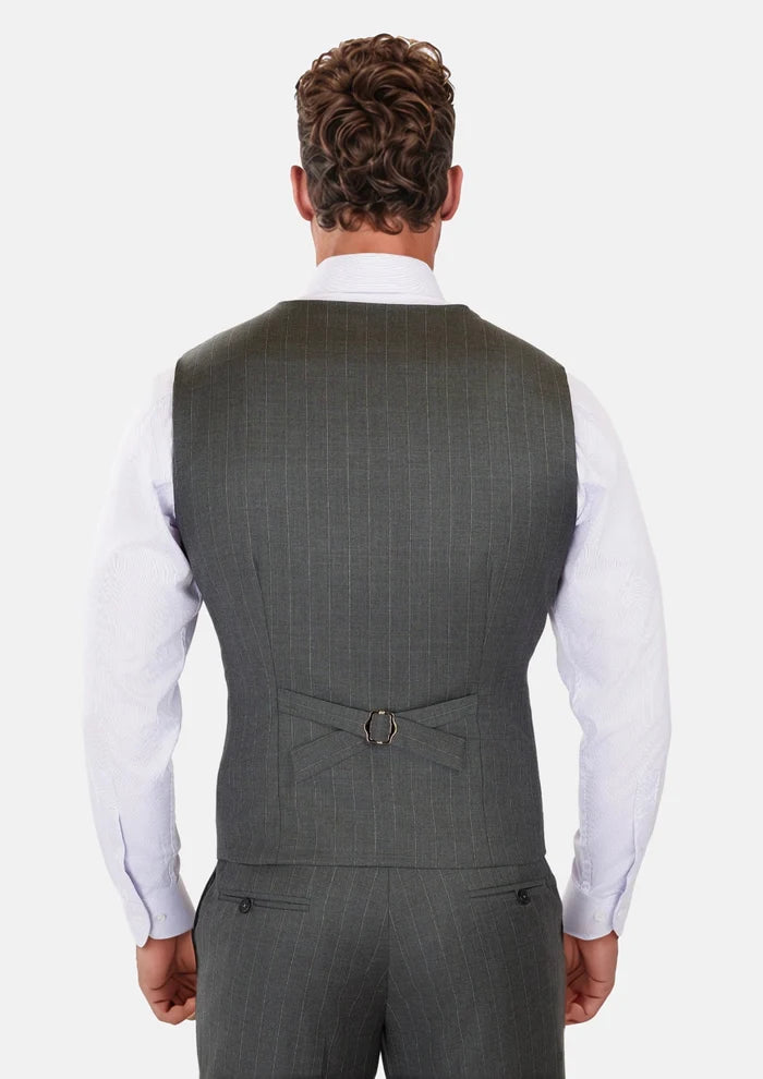 Nevada Grey Pinstripe Vest - SARTORO