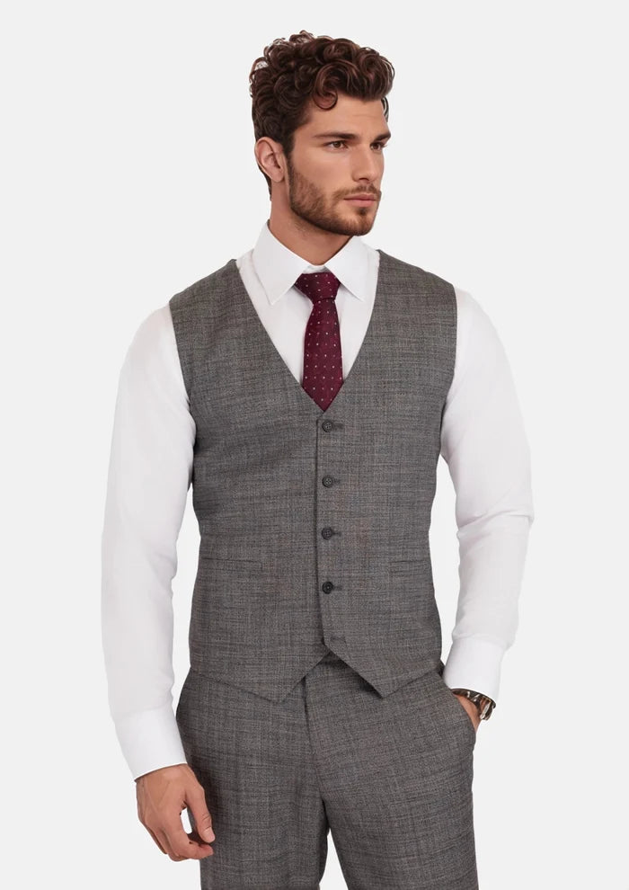 Nickel Grey Bamboo Vest - SARTORO