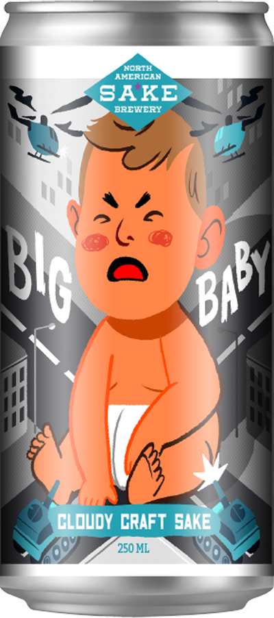North American Sake Brewery Big Baby Cloudy Junmai Sake 250ml can