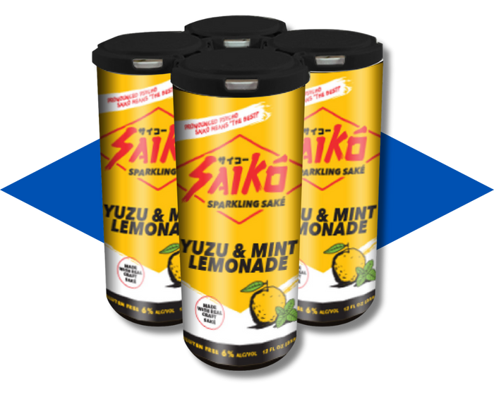 North American Sake Brewery Saiko Yuzu and Mint Lemonade Sake 12oz 4-pack