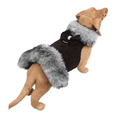 Nouveau Bow Black Tip Silver Fox Faux Fur Coat