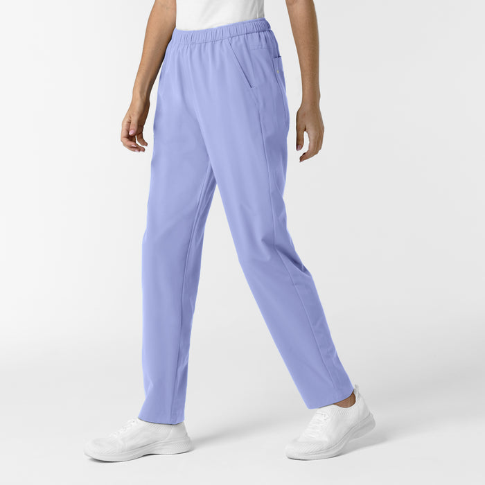 NURTUR Women's Slim Leg Scrub Pant Ceil Blue side view