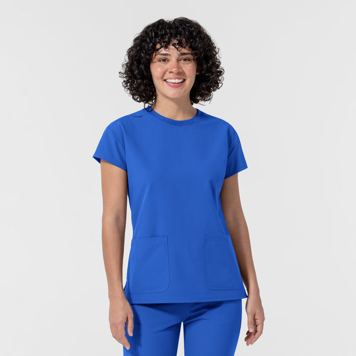 NURTUR Women's Cap Sleeve Crew Neck Scrub Top Royal