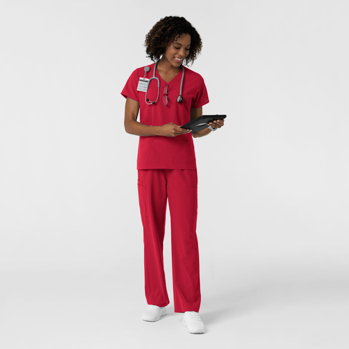 Nurtur Women's Straight Leg Cargo Scrub Pant - Red