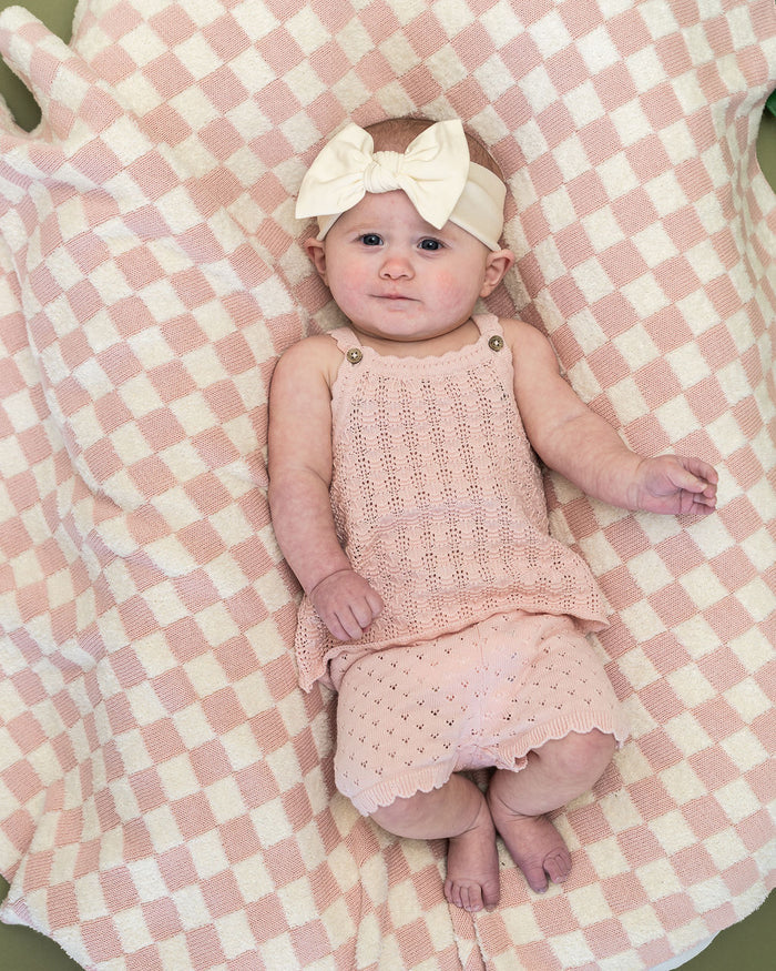 Nyla Textured Baby Tank & Shorts Set (Organic Cotton) - Model