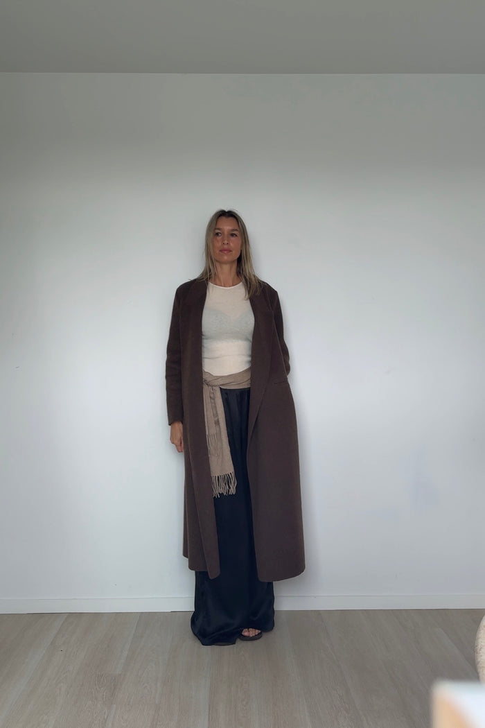 Oatmeal Pure Cashmere Tassel Scarf