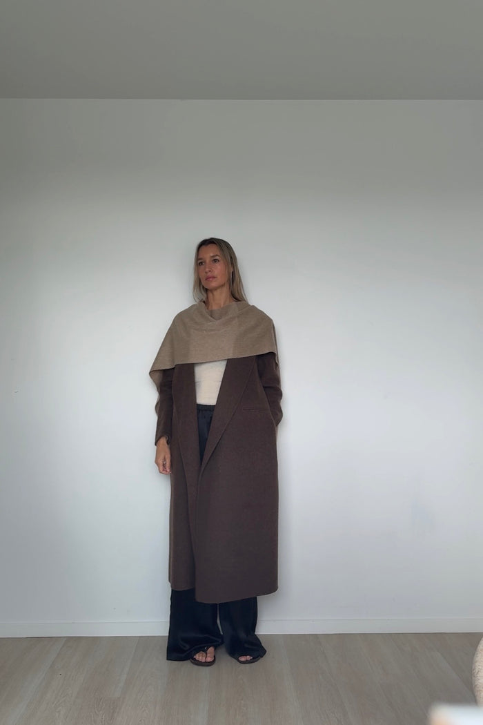 Oatmeal Pure Cashmere Tassel Scarf