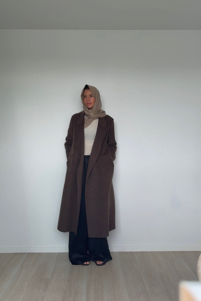 Oatmeal Pure Cashmere Tassel Scarf