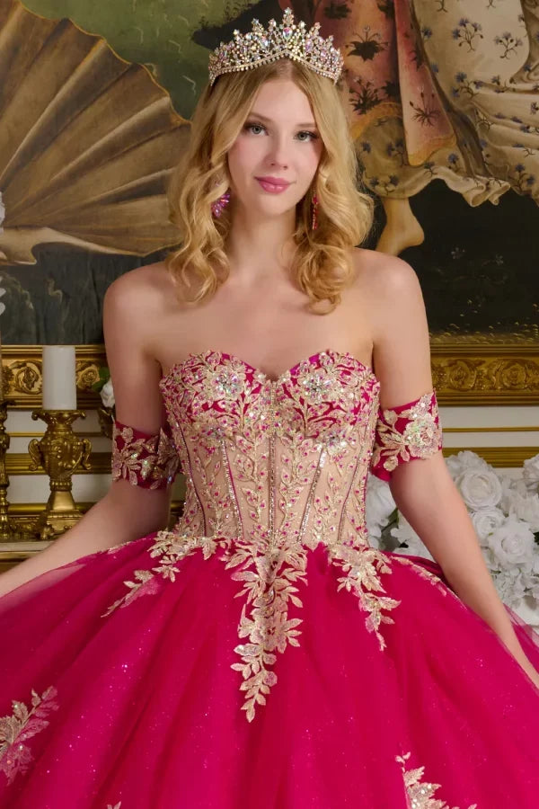 Off Shoulder Sweetheart Neckline Quinceanera Dress by Elizabeth K - GL3641