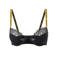 OFF-WHITE BLACK LACE LOGO BRA - SIZE 40