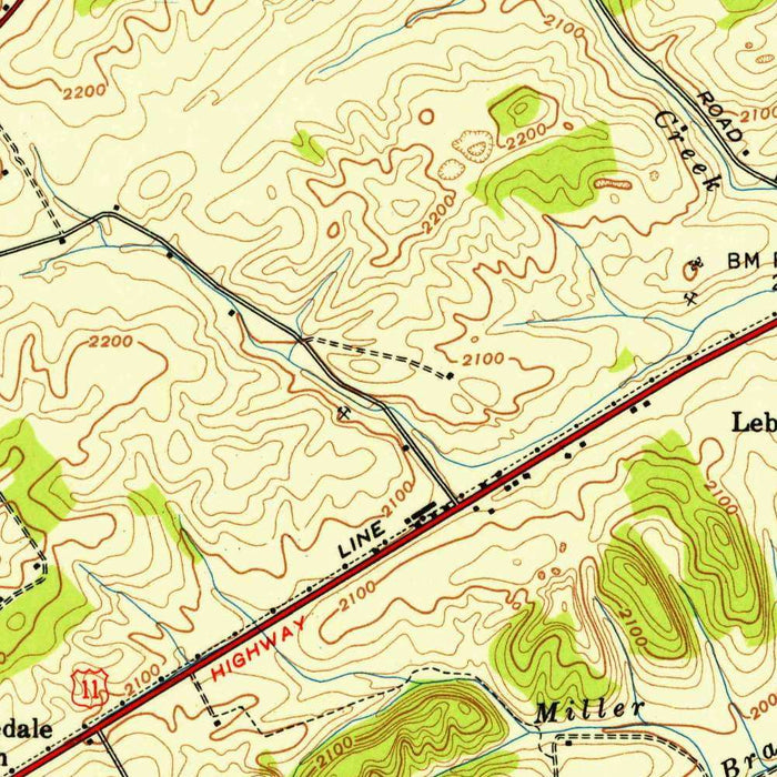 Old Map of Abingdon, Virginia by USGS, 1938 – Washington County, Holston River & Appalachians