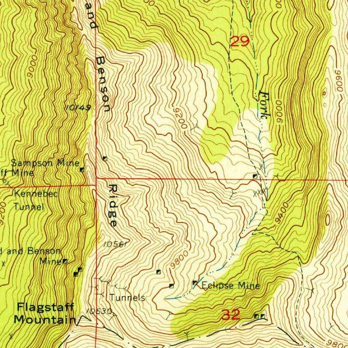 Old Map of Alta, Utah by USGS, 1955 – Snowbird, Little Cottonwood Canyon & Wasatch Range