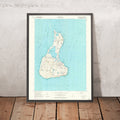 Old Map of Block Island, Rhode Island by USGS, 1957 – New Shoreham, Great Salt Pond & Mohegan Bluffs