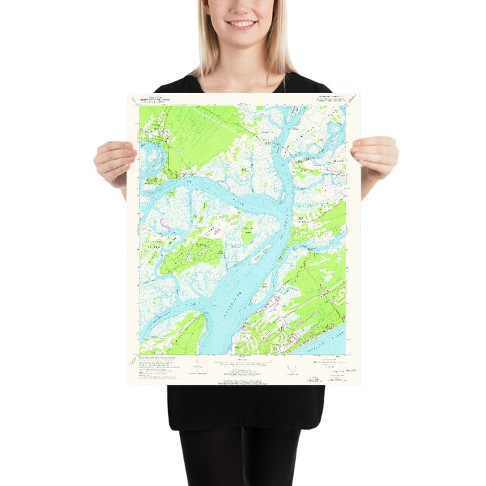 Old Map of Bluffton, South Carolina by USGS, 1956 – Hilton Head Island, Calibogue River & May River