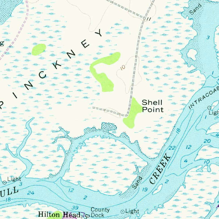 Old Map of Bluffton, South Carolina by USGS, 1956 – Hilton Head Island, Calibogue River & May River