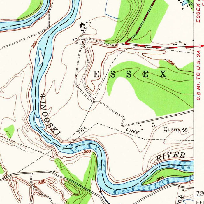 Old Map of Burlington, Vermont by USGS, 1948 – Shelburne, Lake Champlain & Winooski River