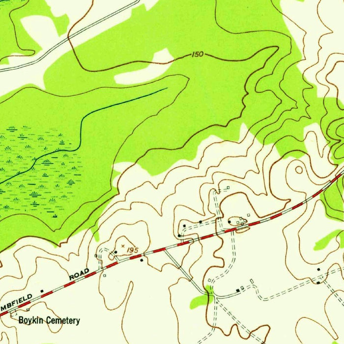 Old Map of Camden, South Carolina by USGS, 1953 – Wateree River & Lake Wateree