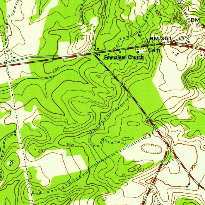 Old Map of Camden, South Carolina by USGS, 1953 – Wateree River & Lake Wateree