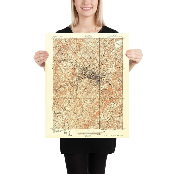 Old Map of Charlottesville, Virginia by USGS, 1960 – University of Virginia, Monticello & Rivanna River