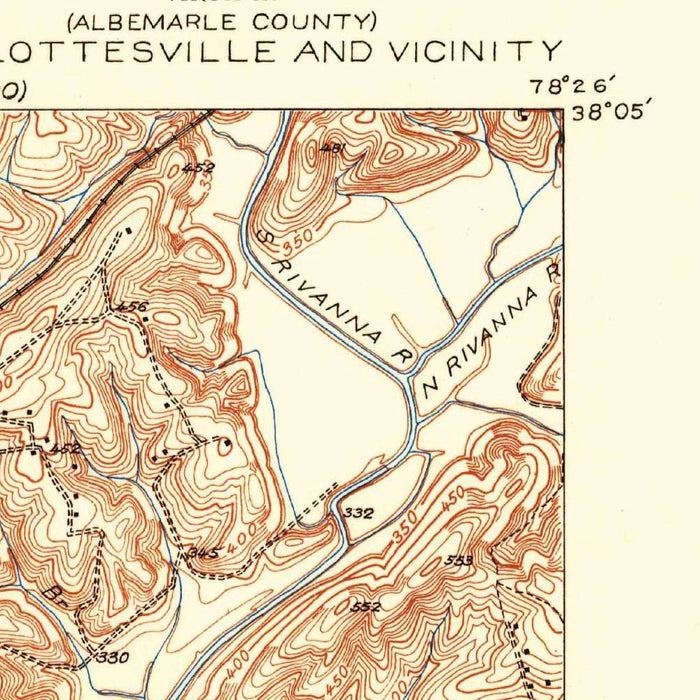 Old Map of Charlottesville, Virginia by USGS, 1960 – University of Virginia, Monticello & Rivanna River