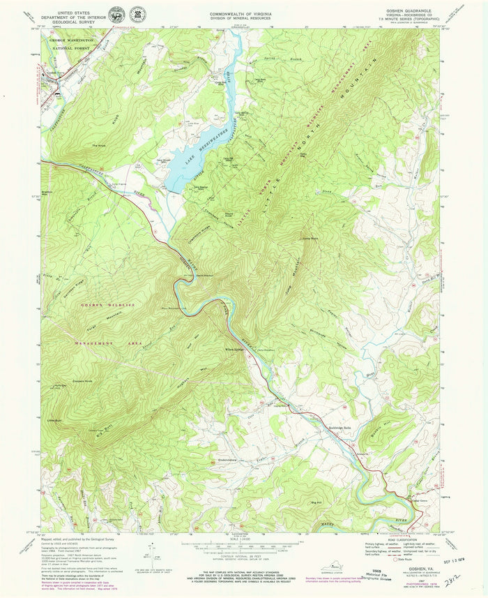 Old Map of Fredericksburg, Virginia by USGS, 1967 – Rappahannock River, Spotsylvania County & Lake Anna