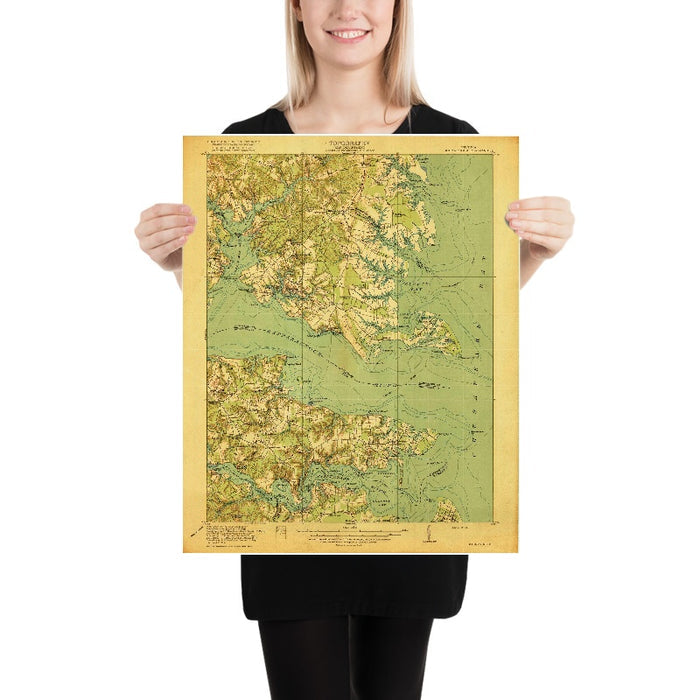 Old Map of Irvington, Virginia by USGS, 1917 – Rappahannock River, Kilmarnock & Chesapeake Bay