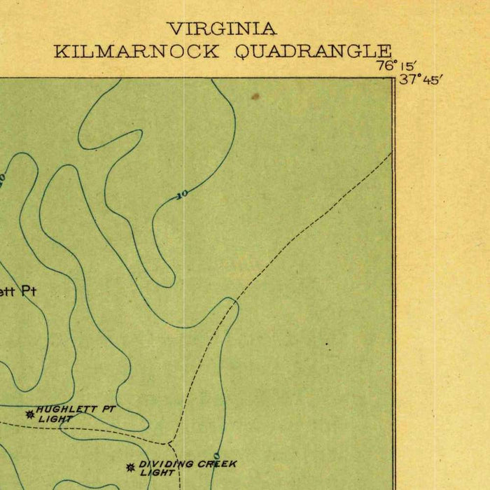 Old Map of Irvington, Virginia by USGS, 1917 – Rappahannock River, Kilmarnock & Chesapeake Bay