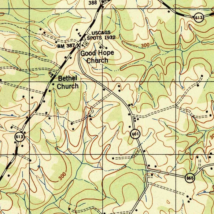 Old Map of Lake Anna, Virginia by USGS, 1942 – Contrary Creek, Route 208 & War Department Sites