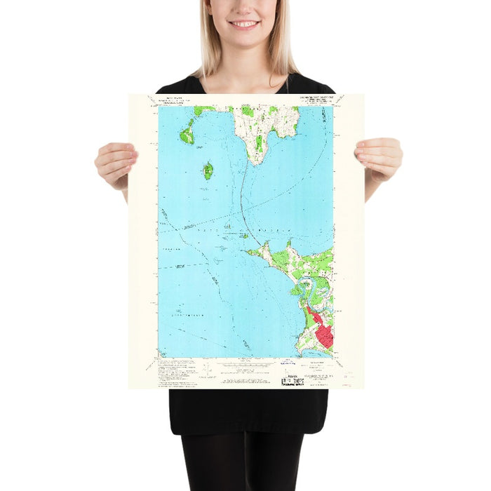 Old Map of Lake Champlain, Vermont by USGS, 1966 – Burlington, Colchester & South Hero Island