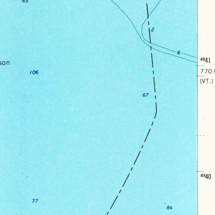 Old Map of Lake Champlain, Vermont by USGS, 1966 – Burlington, Colchester & South Hero Island