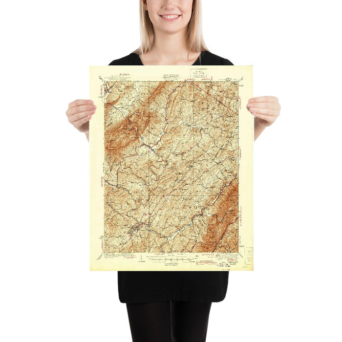 Old Map of Lexington, Virginia by USGS, 1937 – Blacksburg, Fredericksburg & Shenandoah National Park