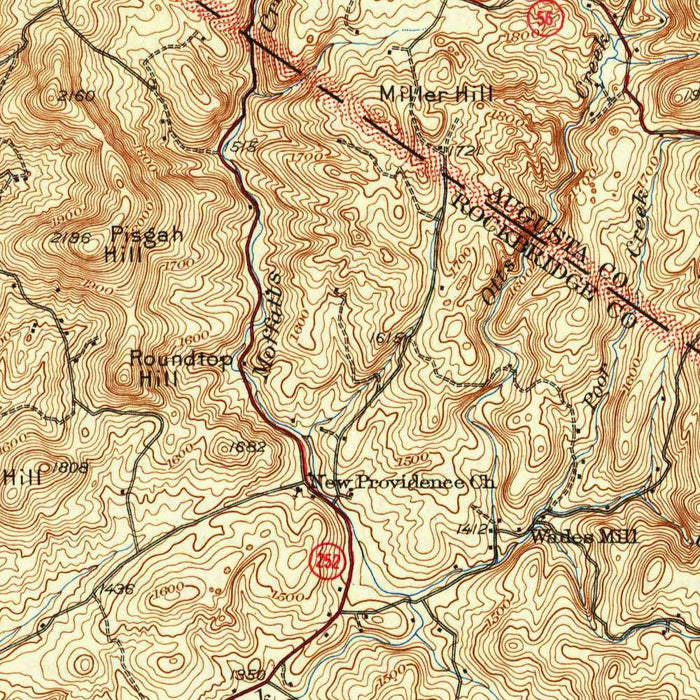 Old Map of Lexington, Virginia by USGS, 1937 – Blacksburg, Fredericksburg & Shenandoah National Park