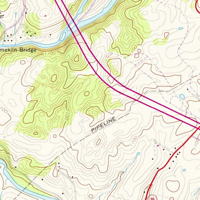 Old Map of Lexington, Virginia by USGS, 1967 – Virginia Military Institute, Washington and Lee & Natural Bridge