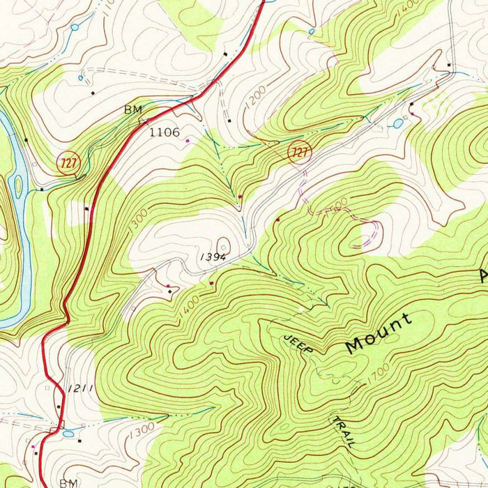 Old Map of Lexington, Virginia by USGS, 1967 – Virginia Military Institute, Washington and Lee & Natural Bridge