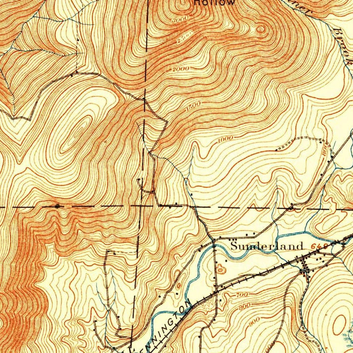 Old Map of Manchester, Vermont by USGS, 1900 – Dorset, Arlington & Equinox Mountain