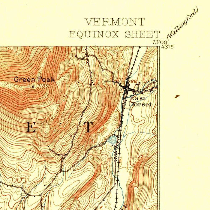 Old Map of Manchester, Vermont by USGS, 1900 – Dorset, Arlington & Equinox Mountain