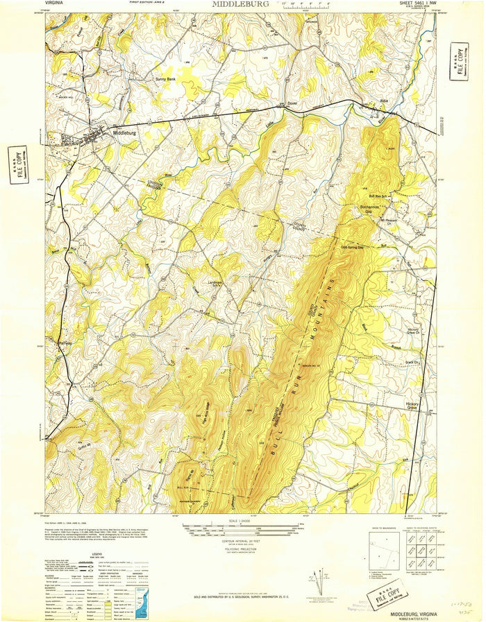 Old Map of Middleburg, Virginia by USGS, 1946 – Loudoun County & Snickersville Turnpike