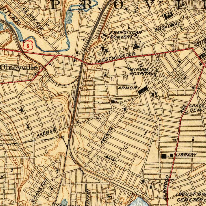 Old Map of Providence, Rhode Island by USGS, 1939 – Pawtucket, Cranston & Narragansett Bay