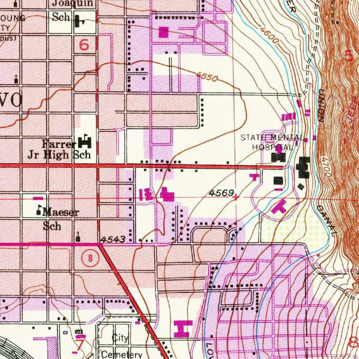 Old Map of Provo, Utah by USGS, 1948 – Orem, Utah Lake & Brigham Young University