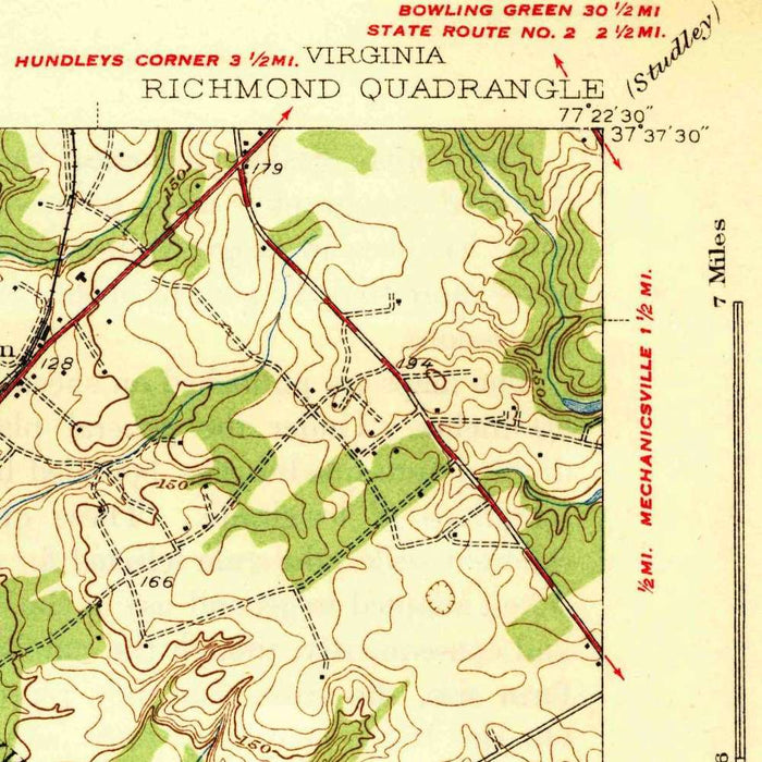 Old Map of Richmond, Virginia by USGS, 1939 – James River, Virginia State Capitol & Maymont