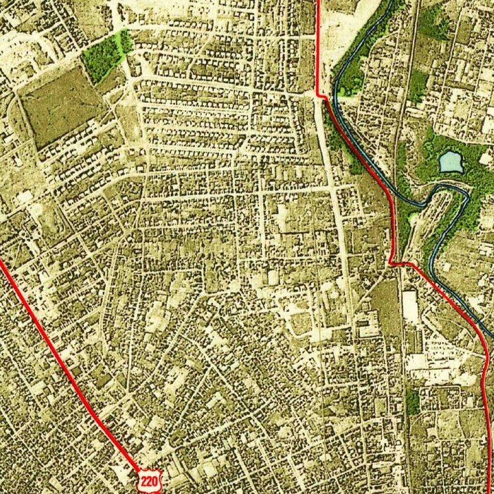 Old Map of Roanoke, Virginia by USGS, 1962 – Roanoke River & Mill Mountain
