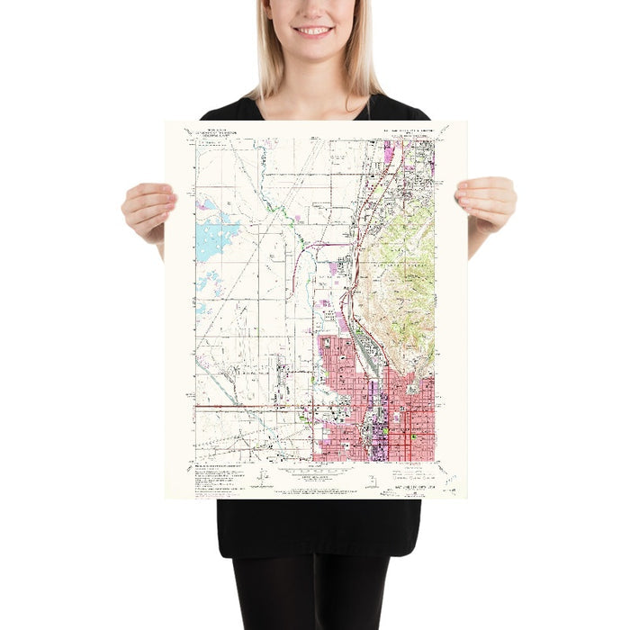 Old Map of Salt Lake City, Utah by USGS, 1963 – Great Salt Lake & Wasatch Mountains