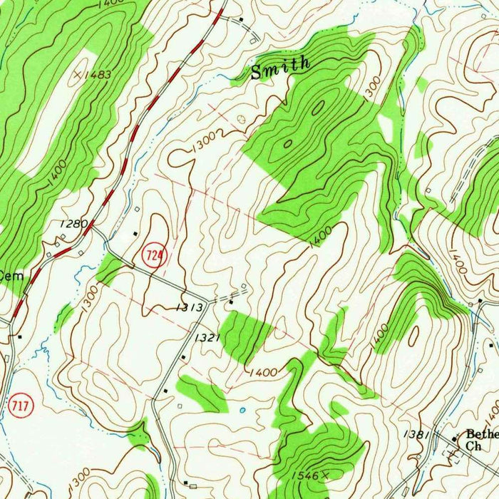 Old Map of Shenandoah Valley, Virginia by USGS, 1964 – Harrisonburg & Massanutten Mountain