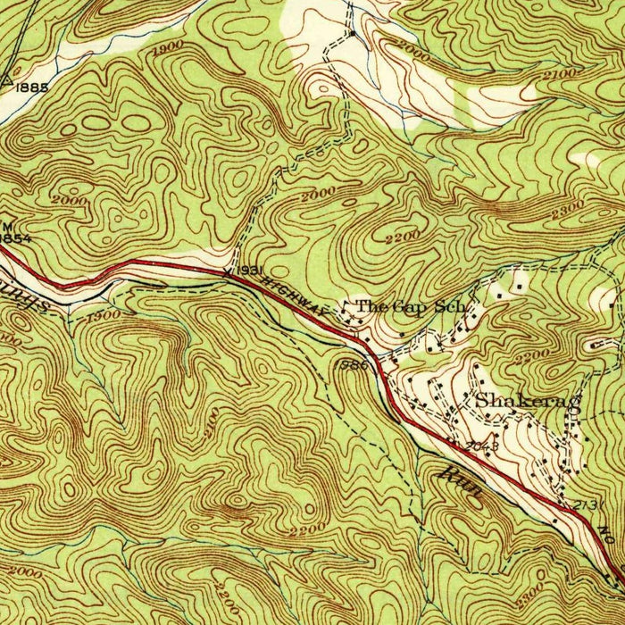 Old Map of Warm Springs, Virginia by USGS, 1933 – Hot Springs, Millboro & Bath County
