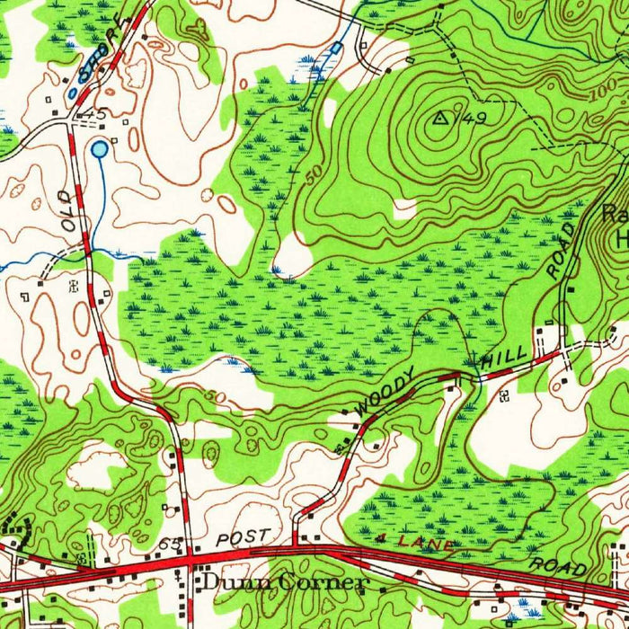 Old Map of Watch Hill, Rhode Island by USGS, 1953 – Block Island Sound & Little Narragansett Bay