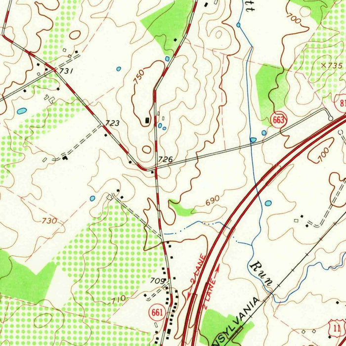 Old Map of Winchester, Virginia by USGS, 1966 – Shenandoah Valley & Opequon Creek